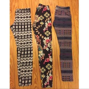 Lot of 3, Size Medium Patterned Leggings